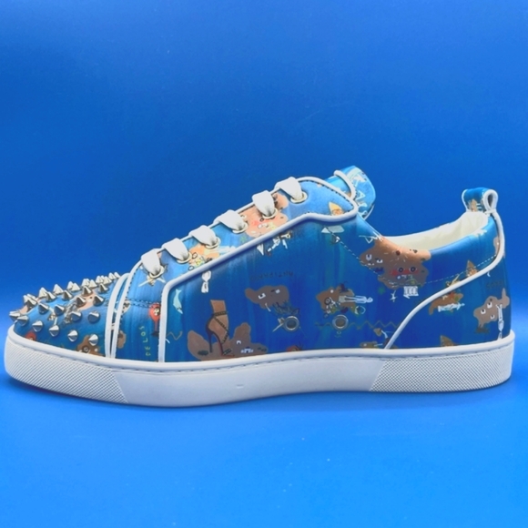 Christian Louboutin Louis Junior Spikes Odissey Greek Islands Print Size 45 NEW - Picture 3 of 12